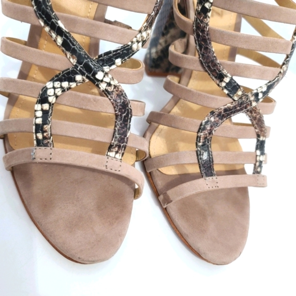 SCHUTZ Kaye Reptile Snakeskin Heel Sandals - Picture 5 of 16
